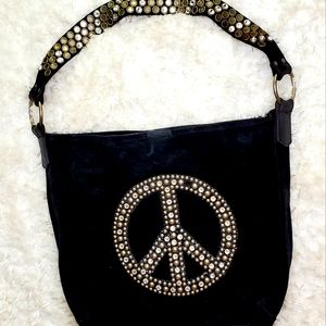 Leather Rock peace purse ☮💗